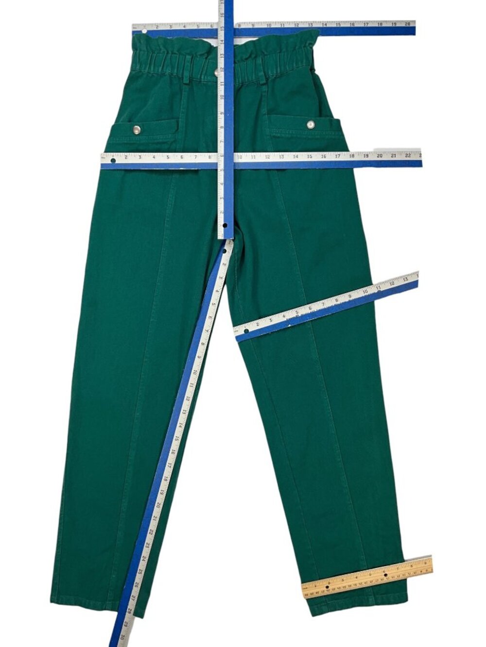 Sea New York Denim Metta Pant 6 Green Paperbag Waist Tapered High Rise Fall - Picture 4 of 13